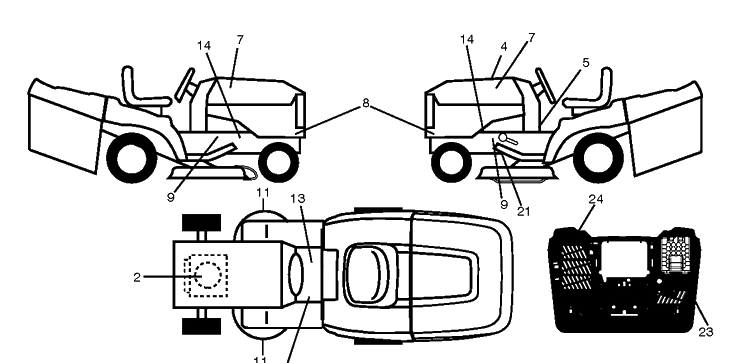 Decals Diagram and Parts List for TC342T (96051014801)(2017-09) Husqvarna Lawn Tractor