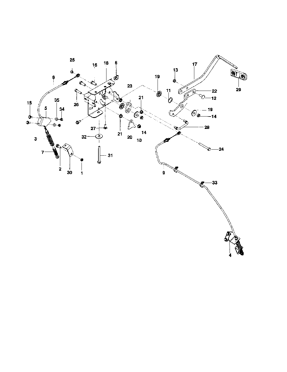 Parking brake Diagram and Parts List for MZ6128-966502301  Husqvarna Lawn Mower