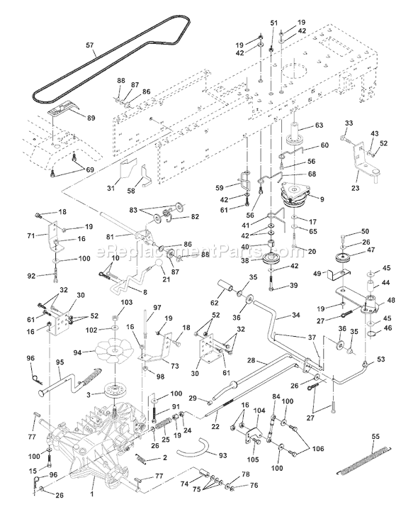 Page C Diagram and Parts List for YTH190 (954001972A) (1995-03) Husqvarna Lawn Tractor