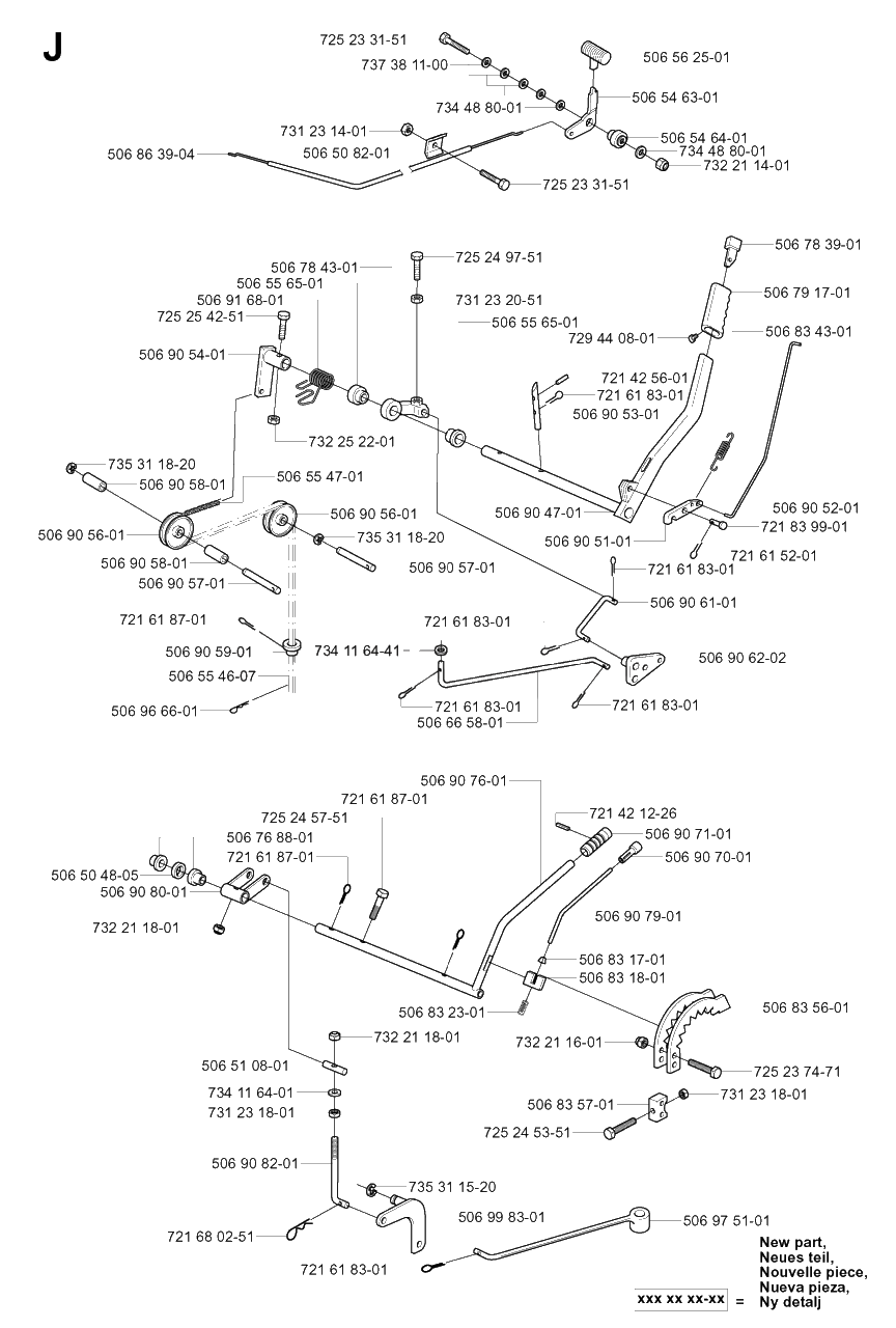 Controls Diagram and Parts List for R155 (953533805)(2005-01) Husqvarna Lawn Tractor