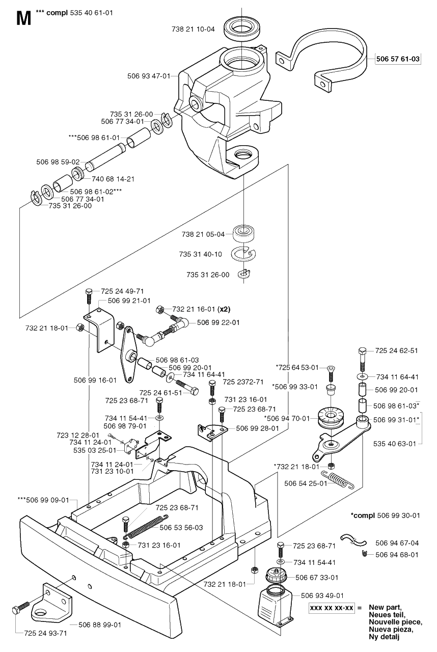 Steering Column Diagram and Parts List for PF21 2002-03 Husqvarna Lawn Tractor