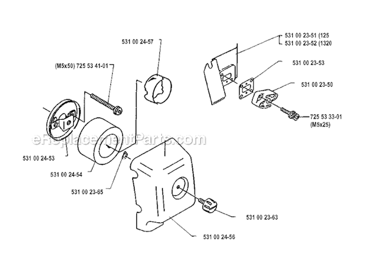 Air Filter Diagram and Parts List for 132RB 1990-11 Husqvarna Brush Cutter