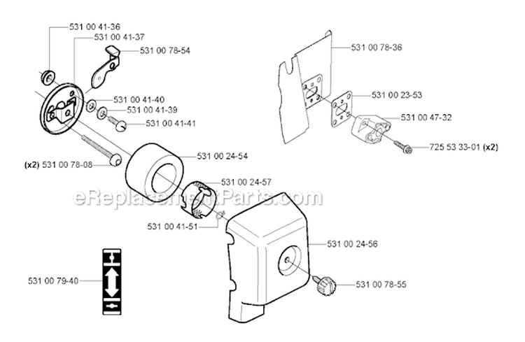 Air Filter Diagram and Parts List for 132RJ 2004-09 Husqvarna Brush Cutter