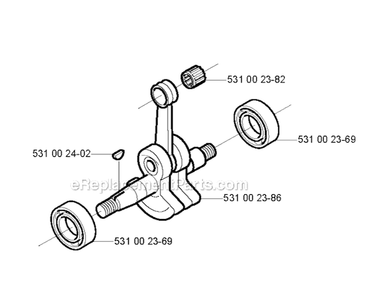 Crankshaft Diagram and Parts List for 132RJ 2004-09 Husqvarna Brush Cutter