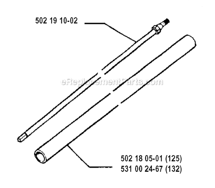 Shaft Diagram and Parts List for 132R 1993-04 Husqvarna Brush Cutter