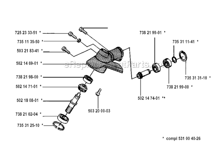 Bevel Gear 2 Diagram and Parts List for 132R 1993-04 Husqvarna Brush Cutter