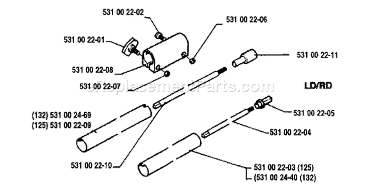 Page O Diagram and Parts List for 132R 132 R 1991-11 Husqvarna Trimmer