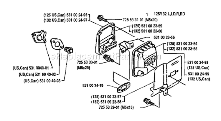 Page B Diagram and Parts List for 132R 132 R 1991-11 Husqvarna Trimmer