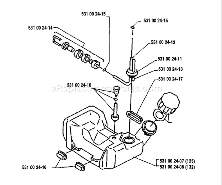Page H Diagram and Parts List for 132R 132 R 1991-11 Husqvarna Trimmer