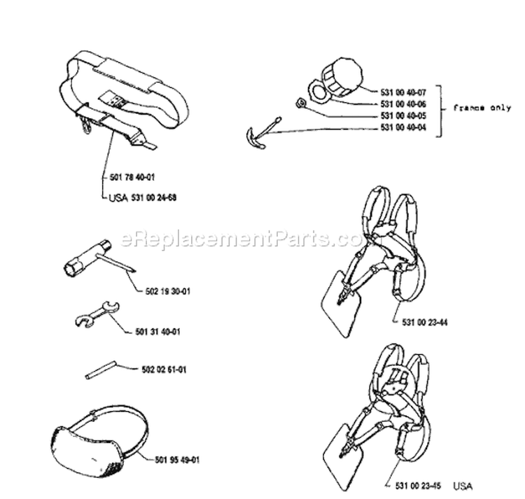 Page A Diagram and Parts List for 125LD 125 LD 1992-01 Husqvarna Trimmer