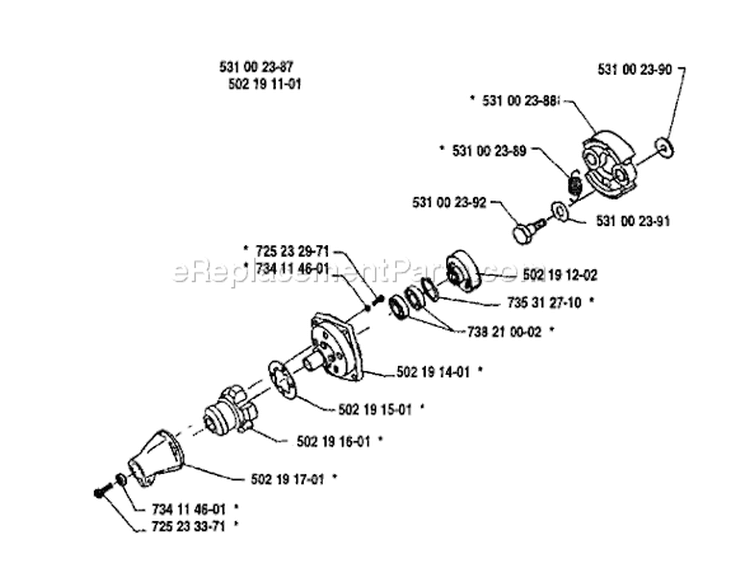 Page E Diagram and Parts List for 125LD 125 LD 1992-01 Husqvarna Trimmer