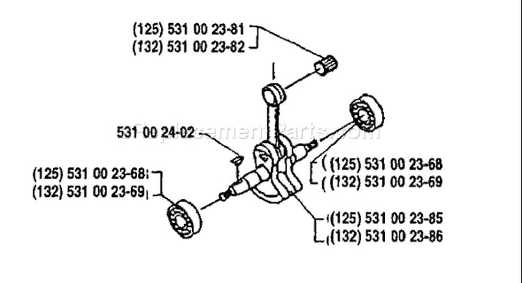 Page H Diagram and Parts List for 125LD 125 LD 1992-01 Husqvarna Trimmer