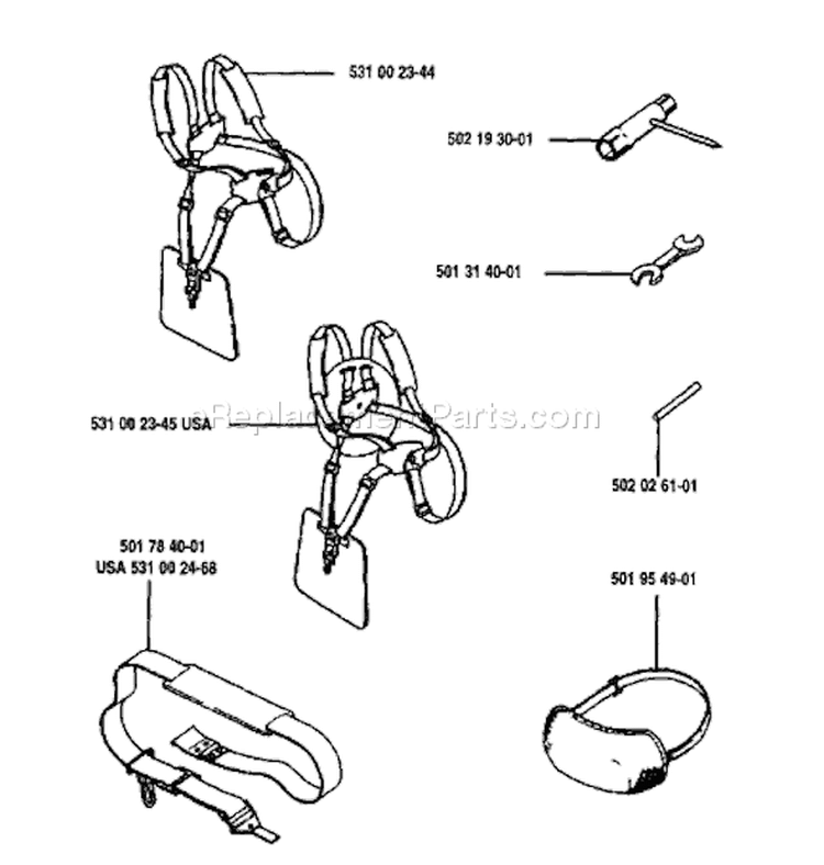 Page A Diagram and Parts List for 132RD 132 RD 1993-04 Husqvarna Trimmer
