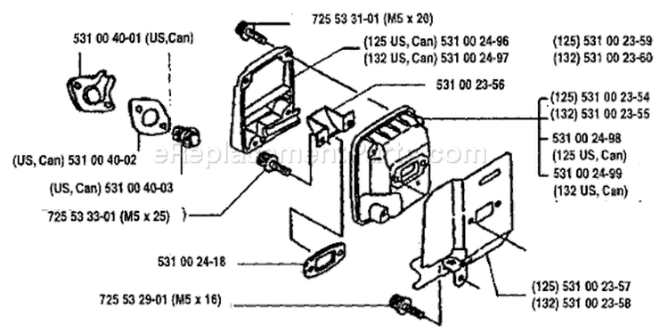 Page M Diagram and Parts List for 132RD 132 RD 1993-04 Husqvarna Trimmer