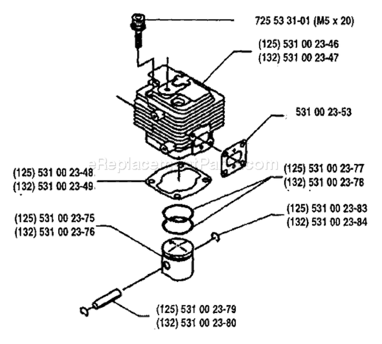 Page P Diagram and Parts List for 132RD 132 RD 1993-04 Husqvarna Trimmer