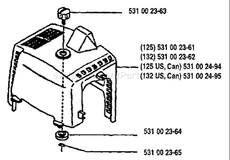 Page D Diagram and Parts List for 132RD 132 RD 1993-04 Husqvarna Trimmer