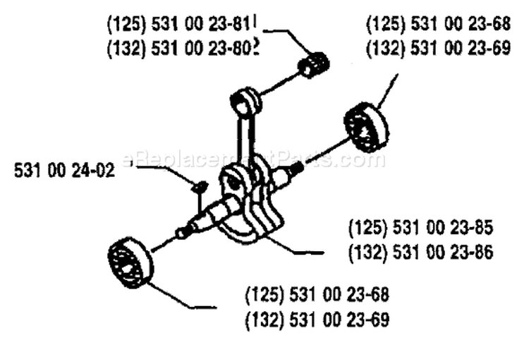 Page F Diagram and Parts List for 132RD 132 RD 1993-04 Husqvarna Trimmer
