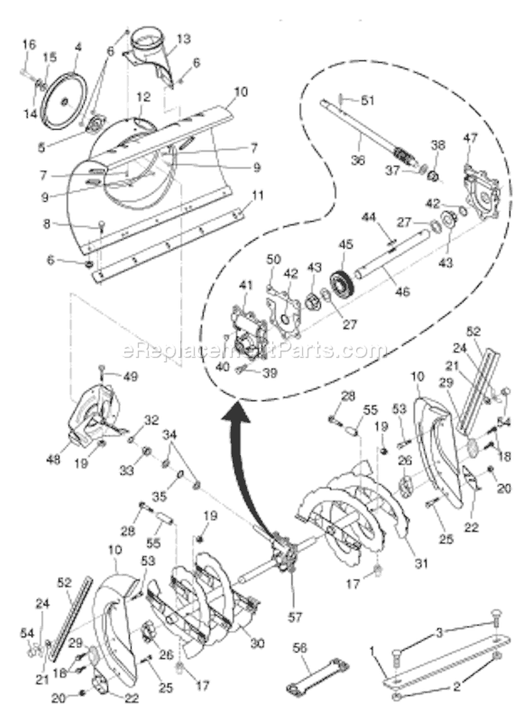 Page A Diagram and Parts List for 1330 SBEXP 96193001900 -2006-08 Husqvarna Snow Blower