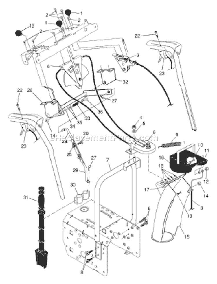 Page C Diagram and Parts List for 1330 SBEXP 96193001900 -2006-08 Husqvarna Snow Blower