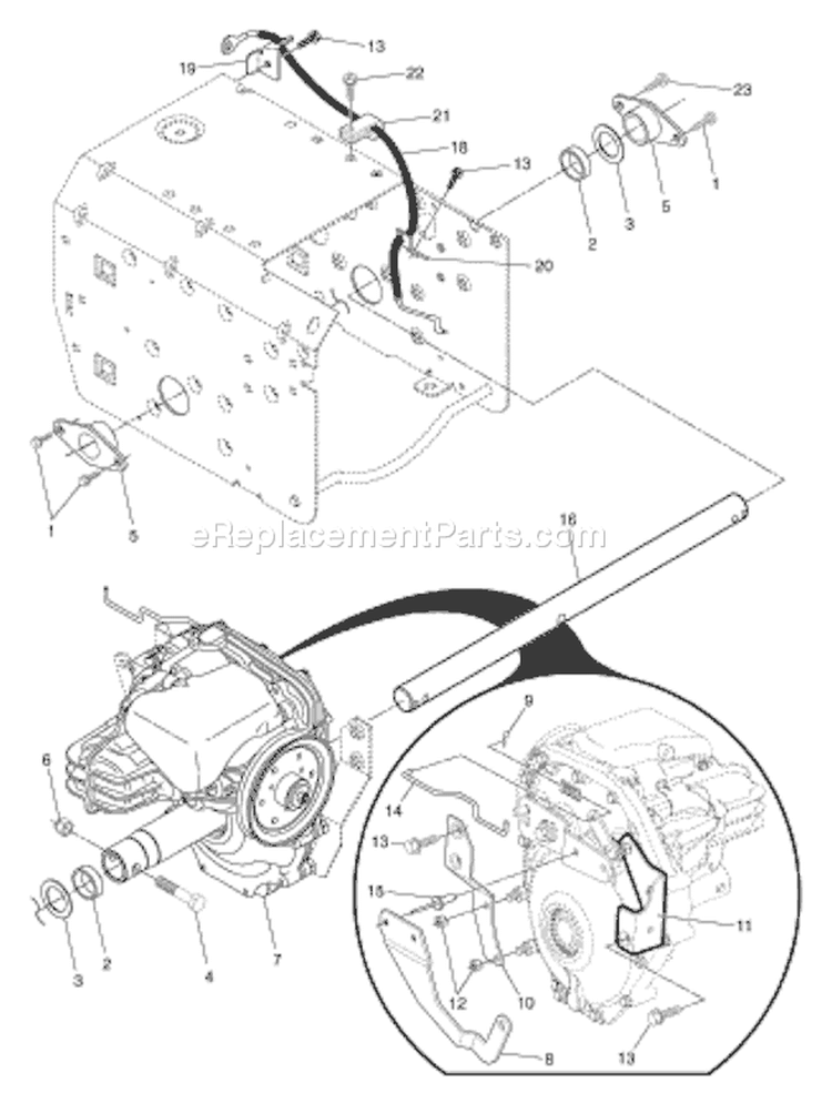 Page E Diagram and Parts List for 1330 SBEXP 96193001900 -2006-08 Husqvarna Snow Blower