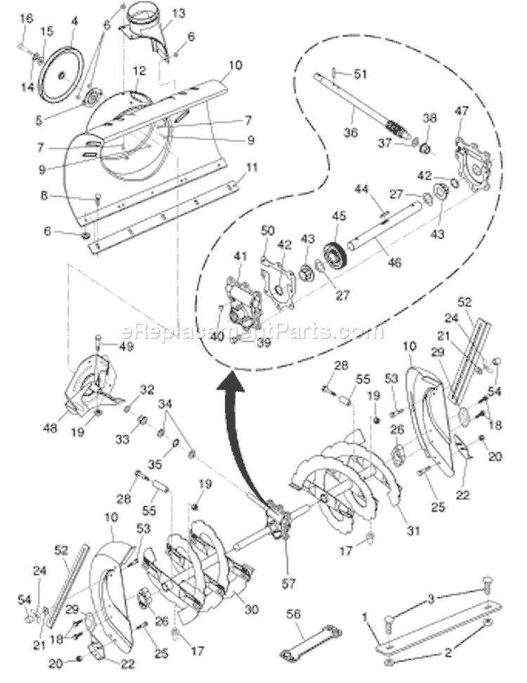 Page A Diagram and Parts List for 1330 SBE OV 96193002300 -2008-01 Husqvarna Snow Blower