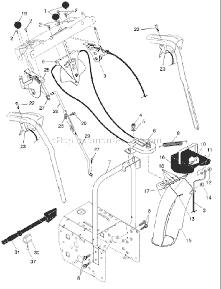 Page C Diagram and Parts List for 1330 SBE OV 96193002300 -2008-01 Husqvarna Snow Blower