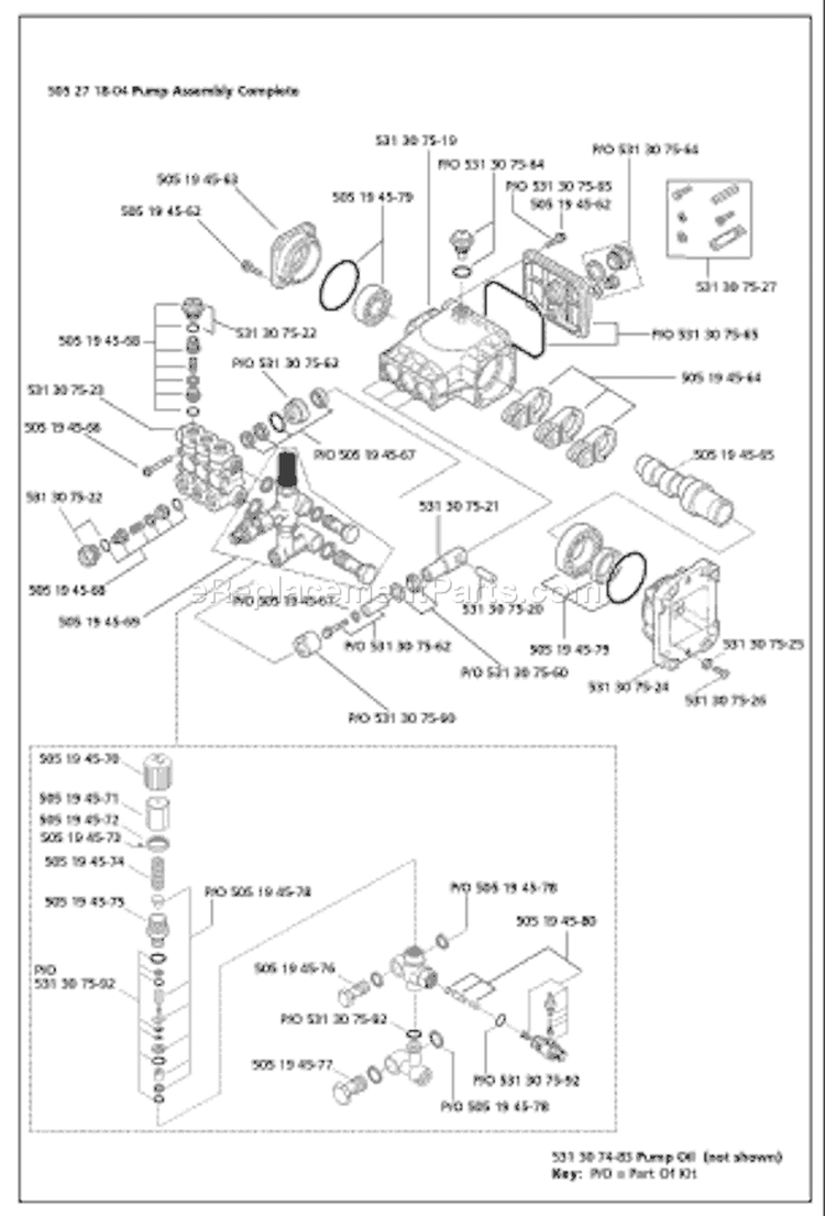 Page B Diagram and Parts List for 1340PW 1340 PW 2008-02 Husqvarna Pressure Washer