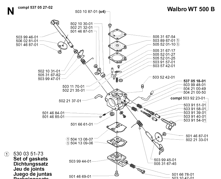 Carburetor Details Diagram and Parts List for 240RBD 20004000001-Current Husqvarna Brush Cutter