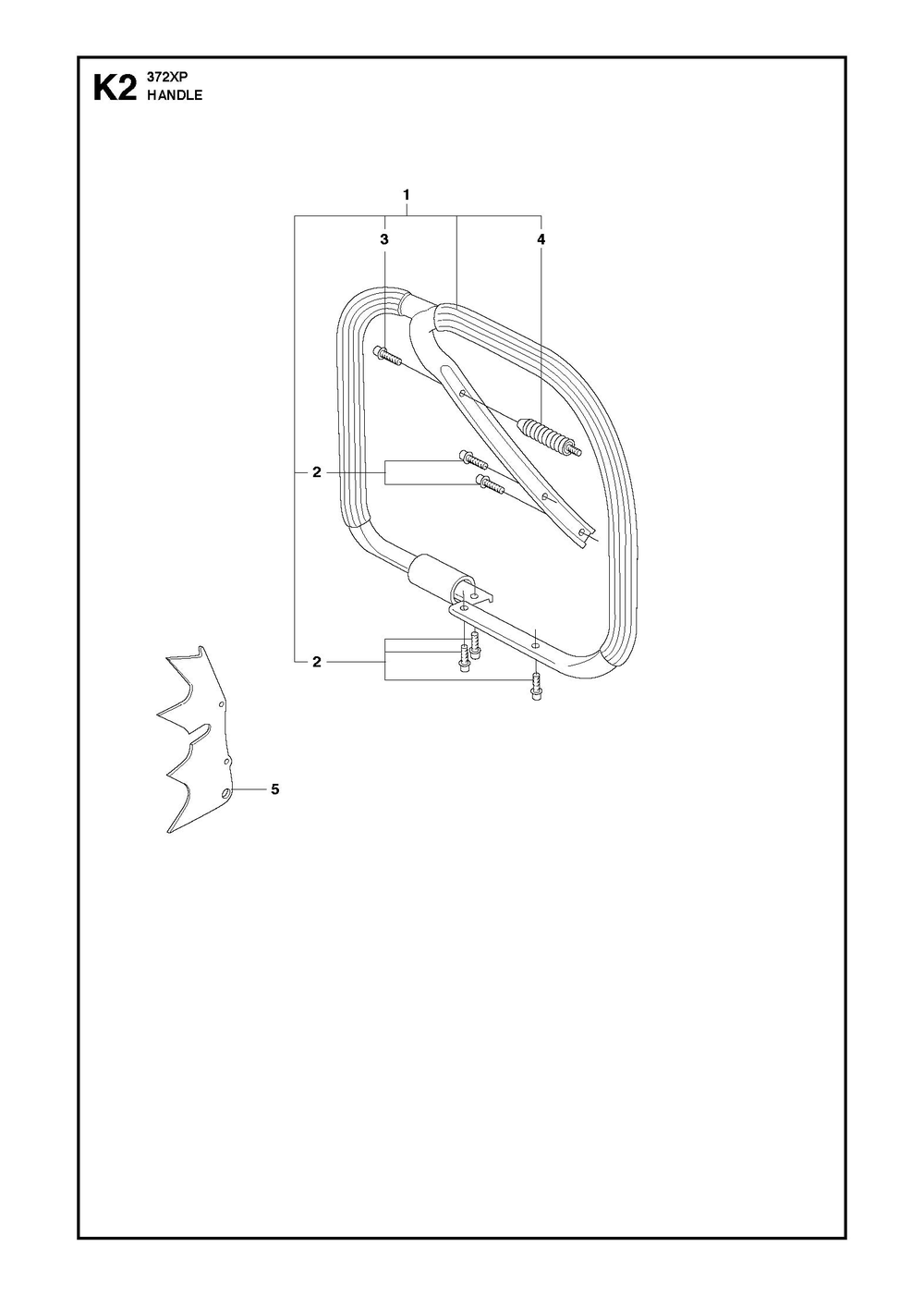 Handle Diagram and Parts List for 372XP-372XPG 372 XP W - 372 XP GW Husqvarna Chainsaw