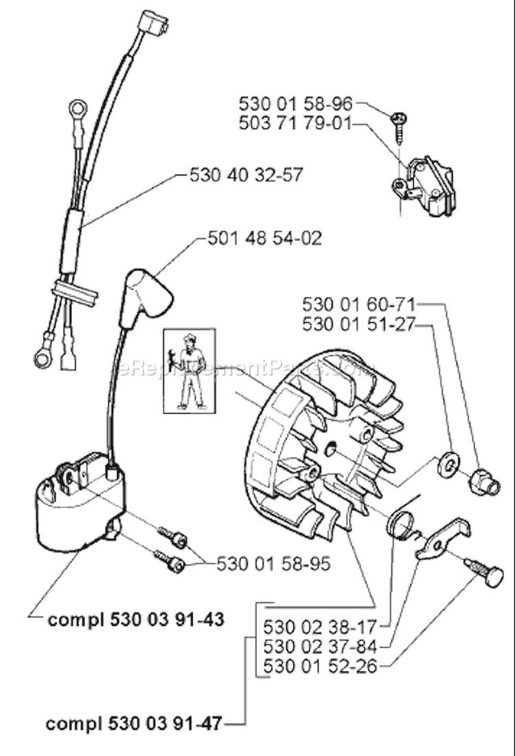 Page G Diagram and Parts List for 136 1998-09 Husqvarna Chainsaw
