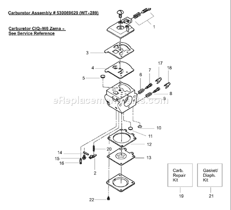 Page A Diagram and Parts List for 136 2001-05 Husqvarna Chainsaw