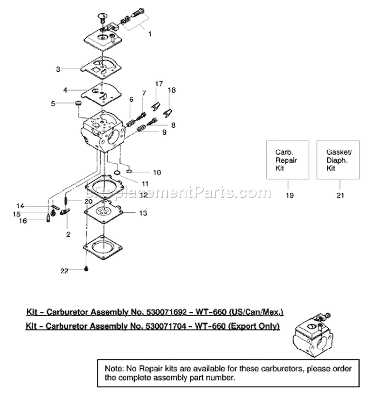 Page B Diagram and Parts List for 136 2003-06 Husqvarna Chainsaw