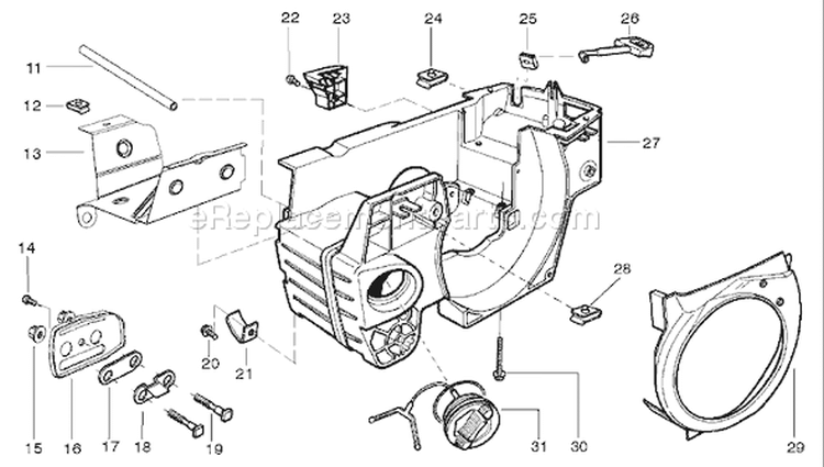 Page E Diagram and Parts List for 136LE 136 LE 2004-03 Husqvarna Chainsaw