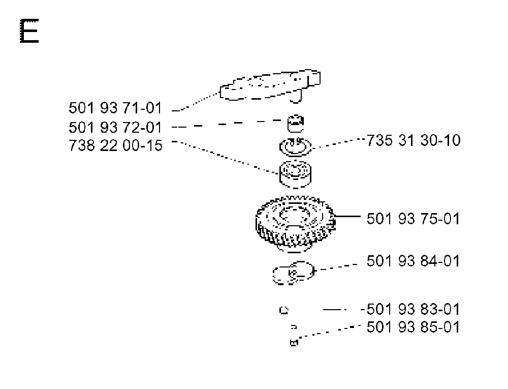Gear Housing Diagram and Parts List for 400H 1990-01 Husqvarna Trimmer