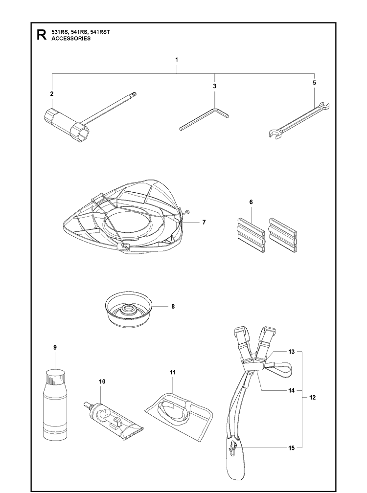 Accessories 6 Diagram and Parts List for 541RS  Husqvarna Brush Cutter