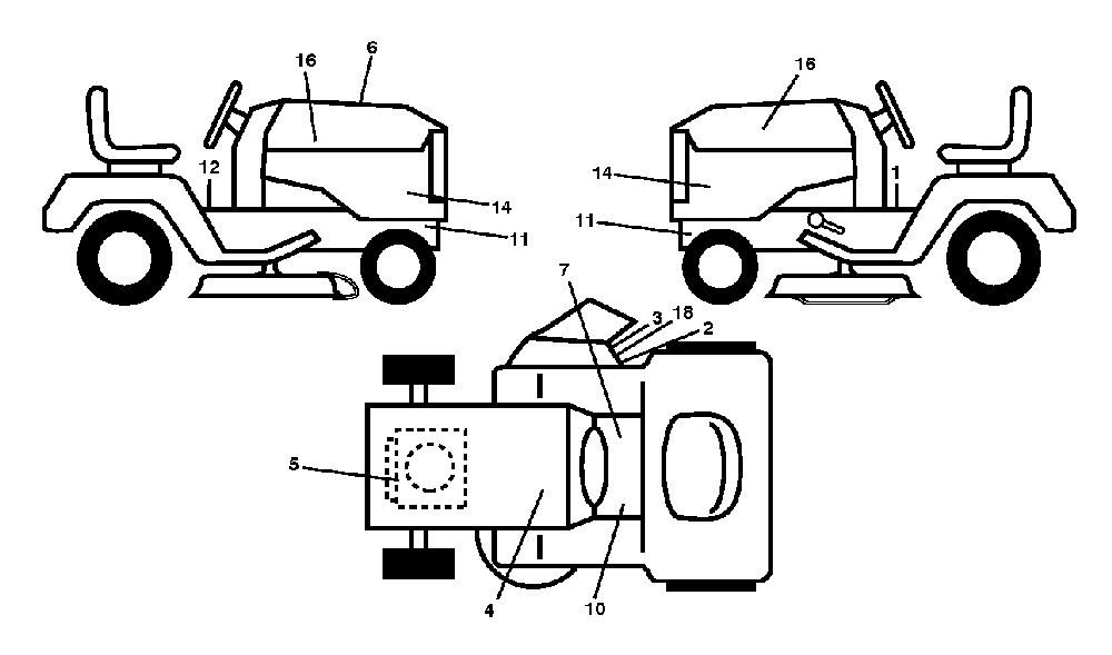 Decals Diagram and Parts List for YTH2754T (96041022100)(2010-12) Husqvarna Lawn Tractor