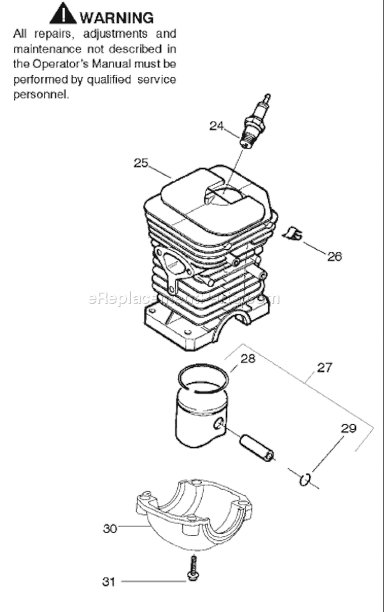 Page F Diagram and Parts List for 137E 137 E 2006-12 Husqvarna Chainsaw