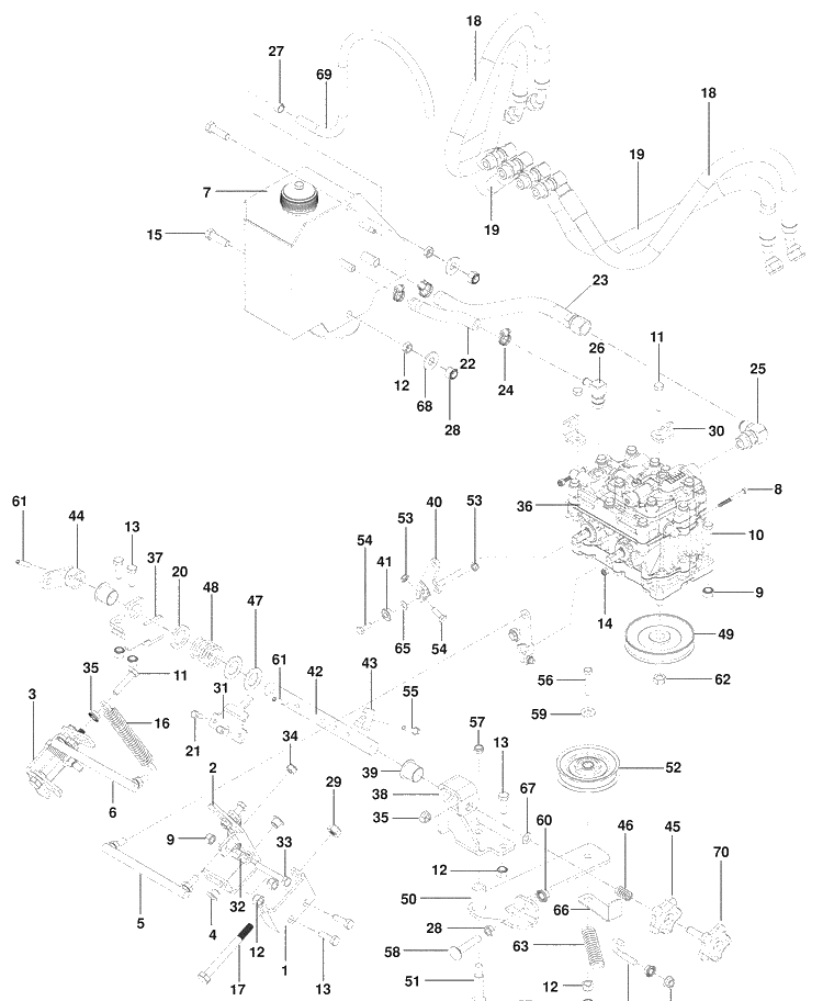 Hydro Pump-Motor Diagram and Parts List for WHF4817 (966947005)(2009-09) Husqvarna Lawn Mower