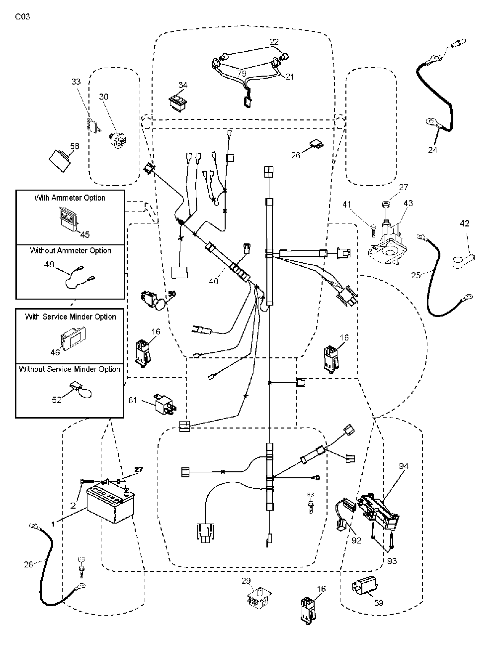 Electrical Diagram and Parts List for CTH200TWIN (96061022701)(2008-11) Husqvarna Lawn Tractor