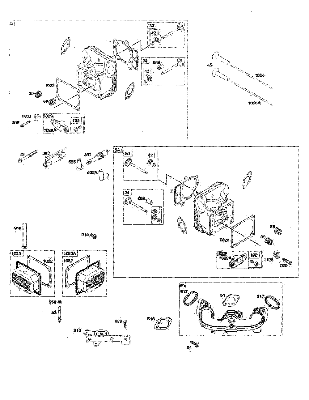Cylinder head/ intake manifold Diagram and Parts List for 96045005700  Husqvarna Lawn Tractor
