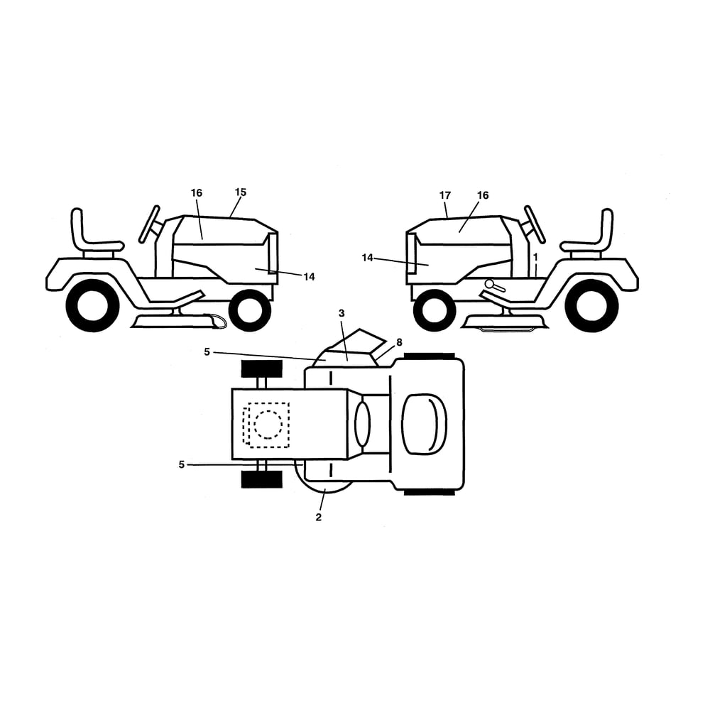 Decals Diagram and Parts List for 96043026000  Husqvarna Lawn Tractor