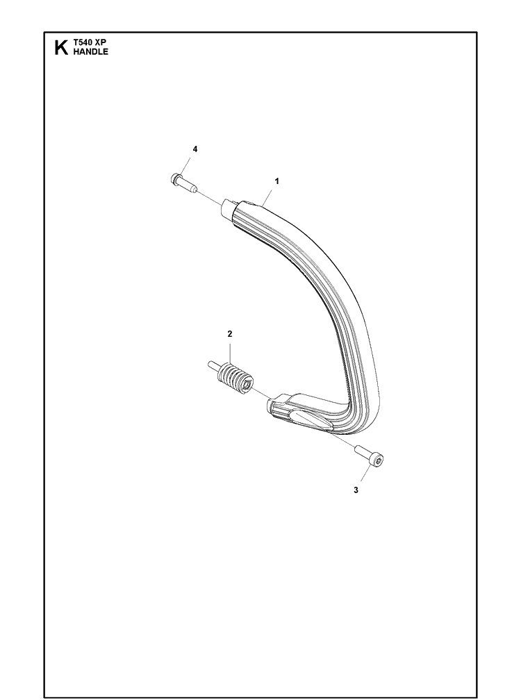 Handle Diagram and Parts List for T540XP 2012-10 Husqvarna Chainsaw
