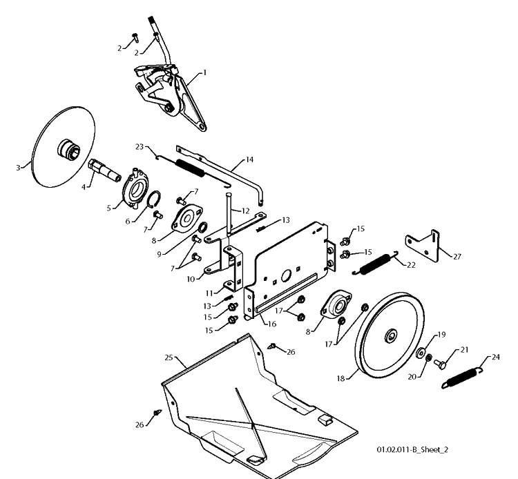Drive 3 Diagram and Parts List for 5524ST 2010-04 Husqvarna Snow Blower