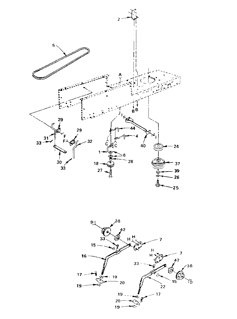 Drive (Part 1) Diagram and Parts List for YT125 (954000041)(1990-01) Husqvarna Lawn Tractor