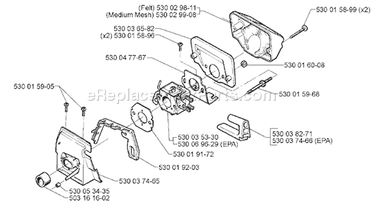 Page A Diagram and Parts List for 141 1998-09 Husqvarna Chainsaw