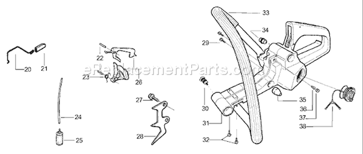 Page L Diagram and Parts List for 136 2001-05 Husqvarna Chainsaw