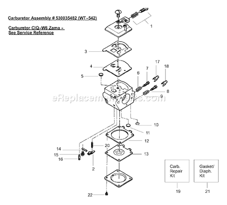 Page B Diagram and Parts List for 141 2001-05 Husqvarna Chainsaw