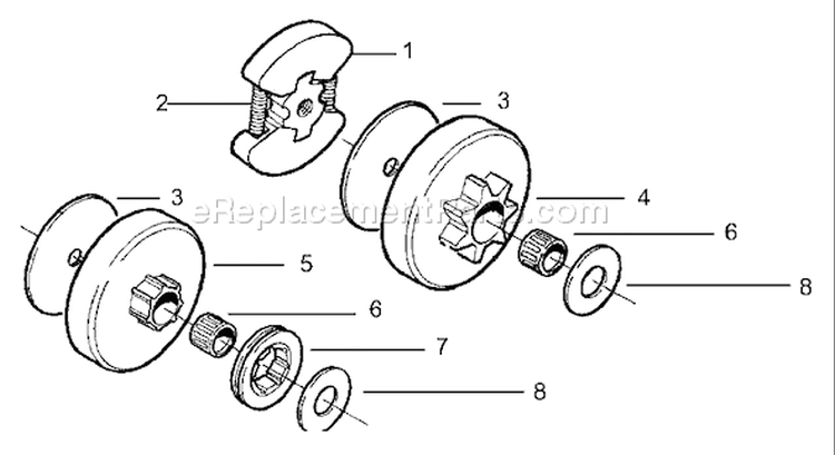 Page D Diagram and Parts List for 136 2001-05 Husqvarna Chainsaw