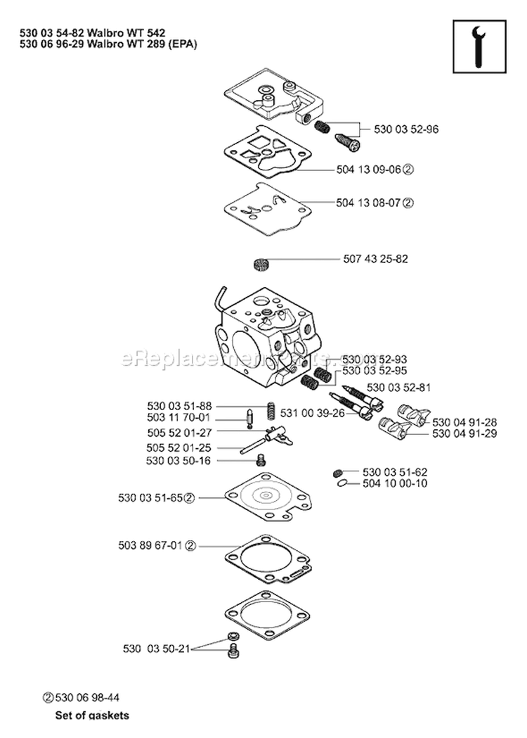 Page M Diagram and Parts List for 141 2001-09 Husqvarna Chainsaw
