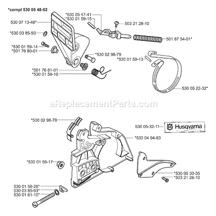 Page B Diagram and Parts List for 141 2001-09 Husqvarna Chainsaw